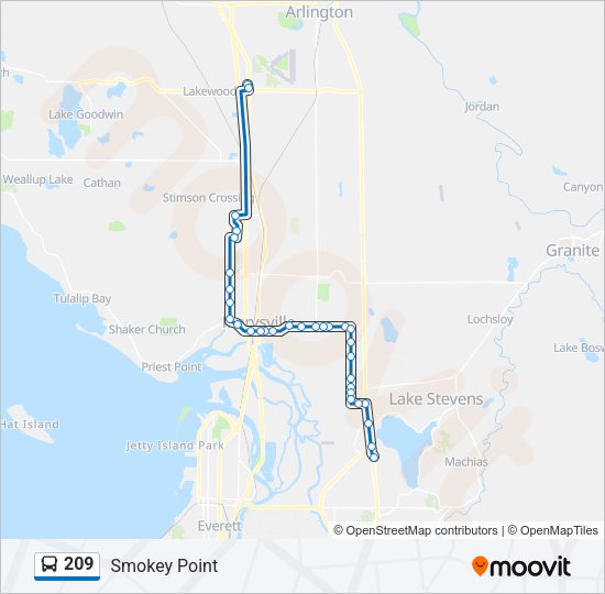 209 Bus Line Map