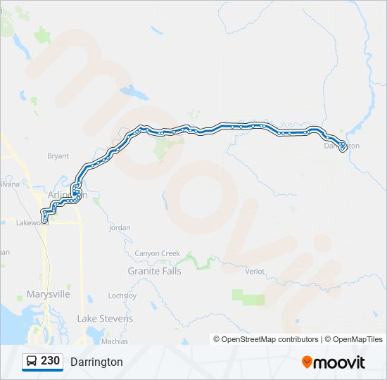 230 bus Line Map