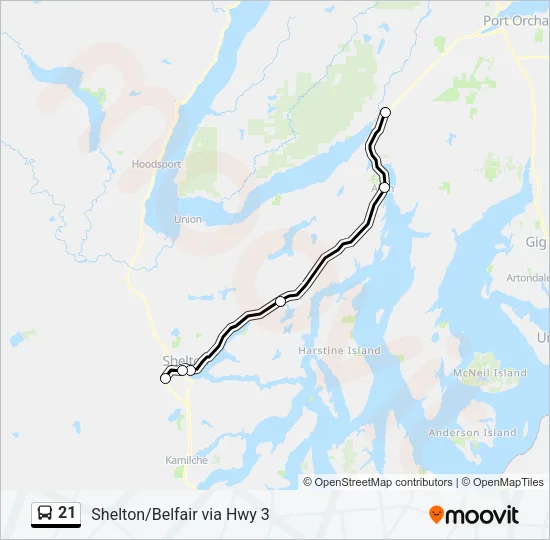 21 Bus Line Map
