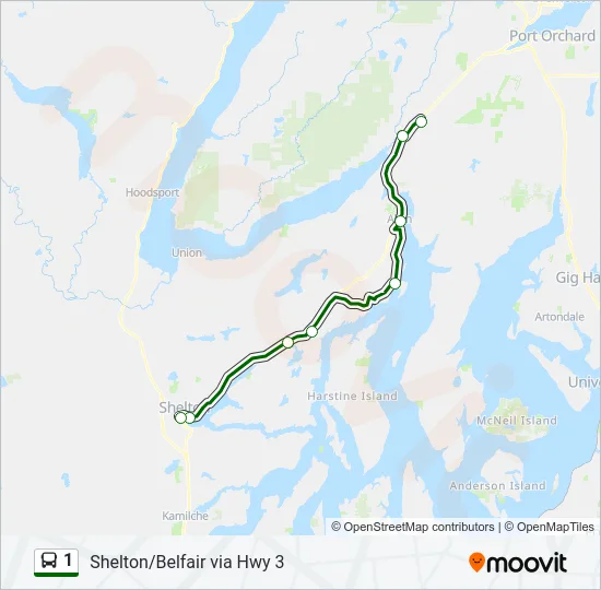 1 Bus Line Map