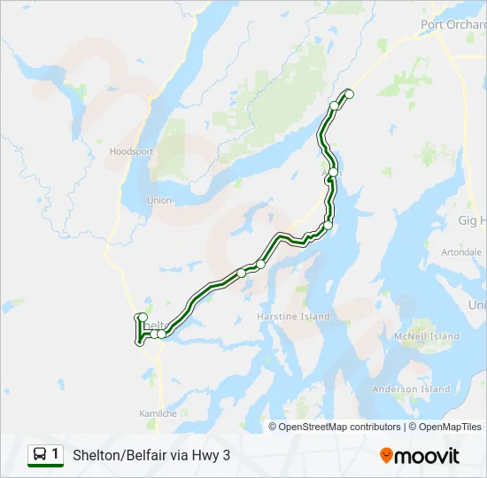 1 Bus Line Map