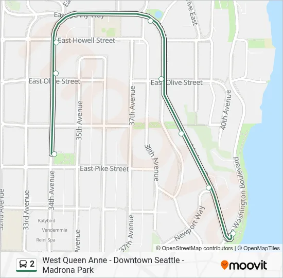 2 Route: Schedules, Stops & Maps - Madrona Park (Updated)