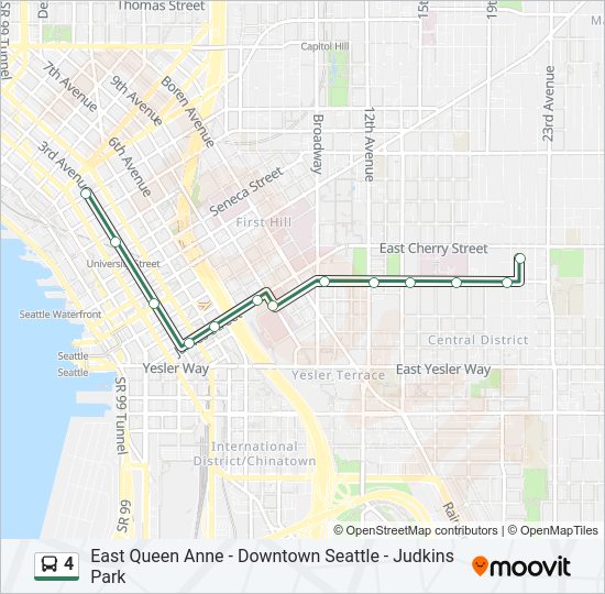 Mapa de 4 de autobús