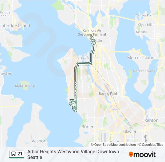 21 bus Line Map