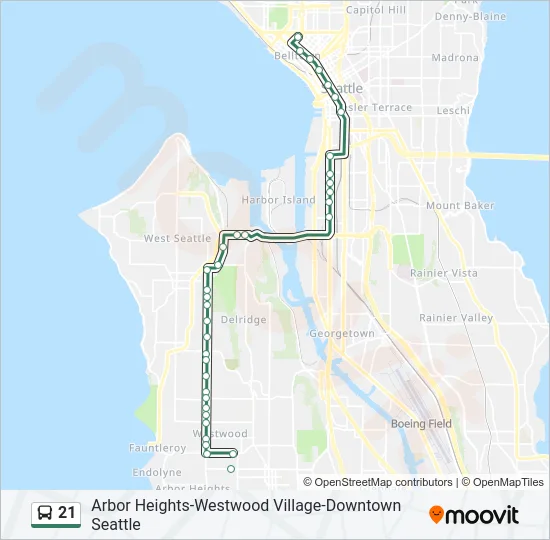 21 Bus Line Map