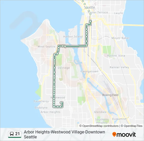 21 Bus Line Map