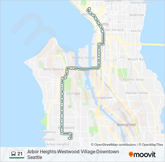 21 Route: Schedules, Stops & Maps - Westwood Village Via 35th Ave Sw 