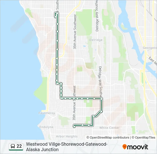 22 Bus Line Map