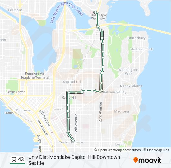 43 Bus Line Map