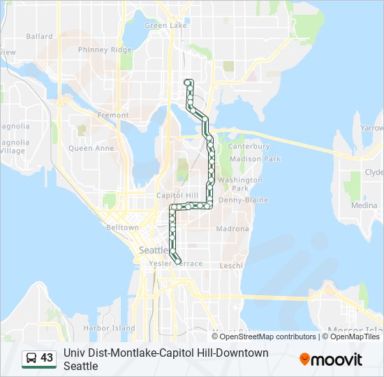 43 bus Line Map