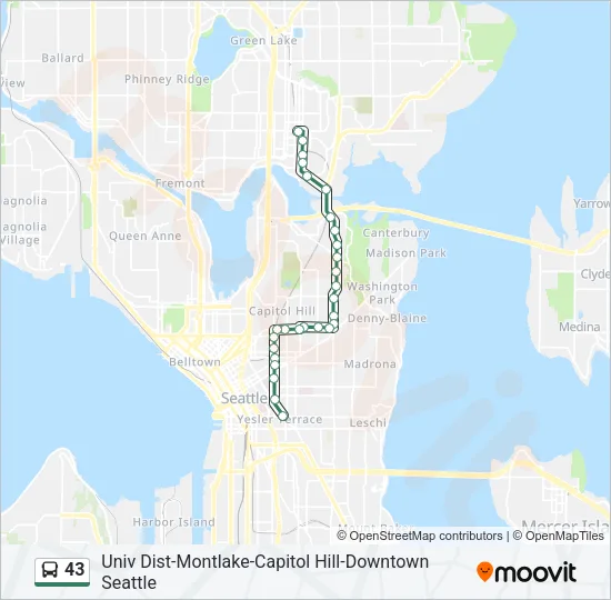 43 Bus Line Map