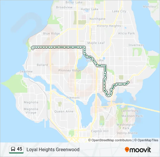 45 Bus Line Map