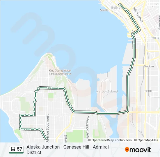 57 Bus Line Map