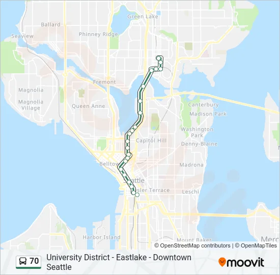 70 Bus Line Map
