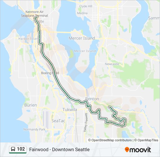 Mapa de 102 de autobús