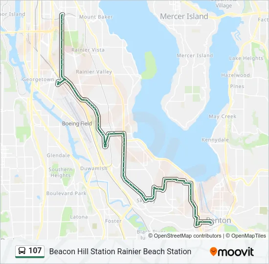 107 Bus Line Map