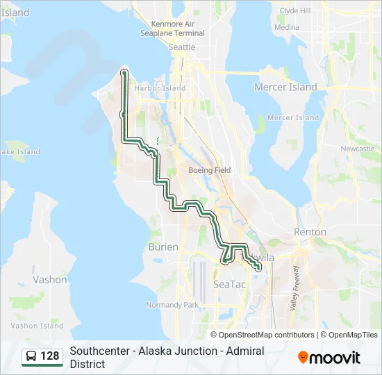128 Bus Line Map