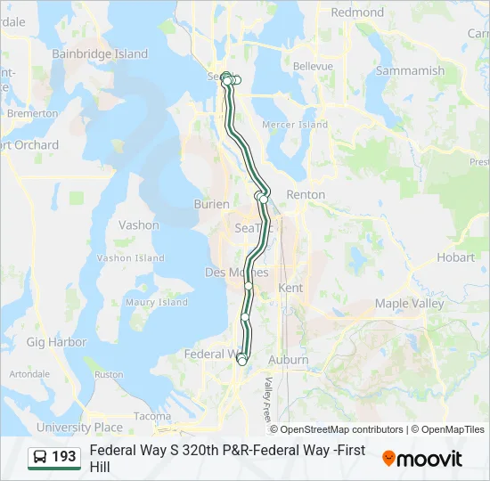 193 Bus Line Map
