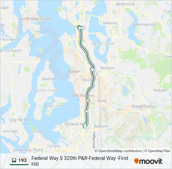 193 Bus Line Map