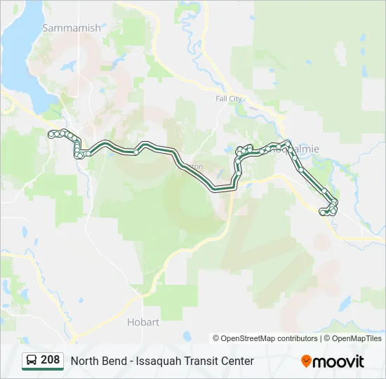 208 Bus Line Map