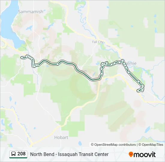 208 Bus Line Map