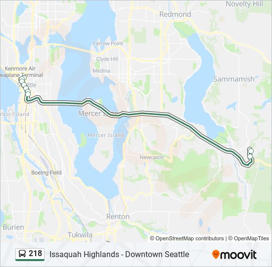 218 bus Line Map