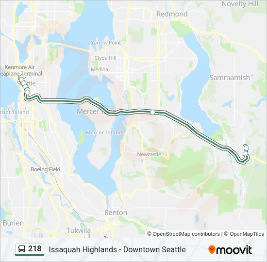 218 Bus Line Map