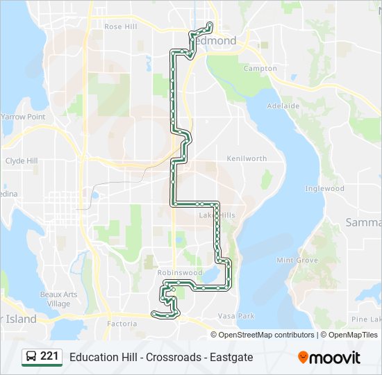 221 bus Line Map