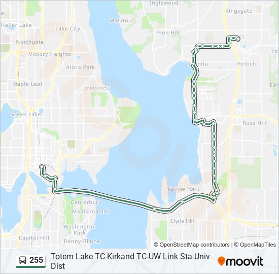 255 bus Line Map