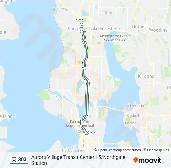 303 Bus Line Map