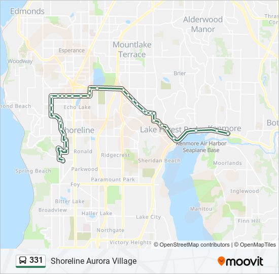 Mapa de 331 de autobús