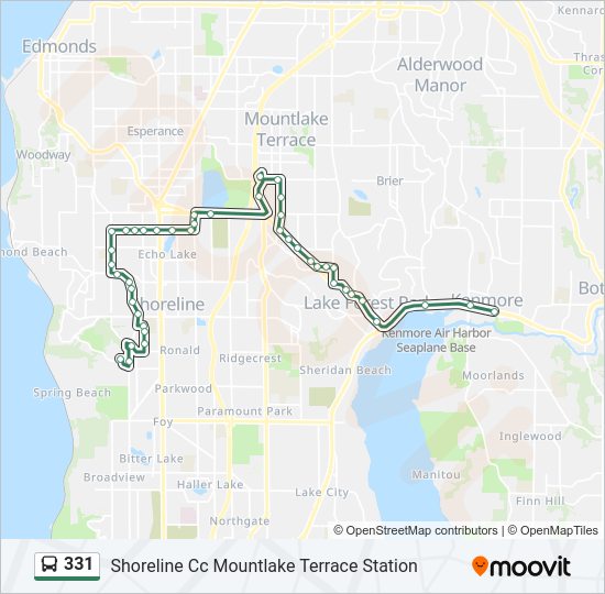 Mapa de 331 de autobús