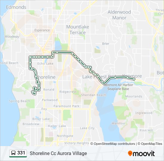 Mapa de 331 de autobús