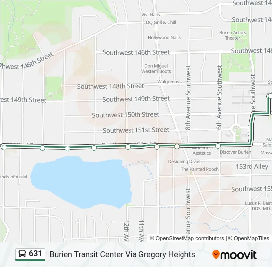 631 Bus Line Map