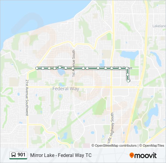 901 bus Line Map