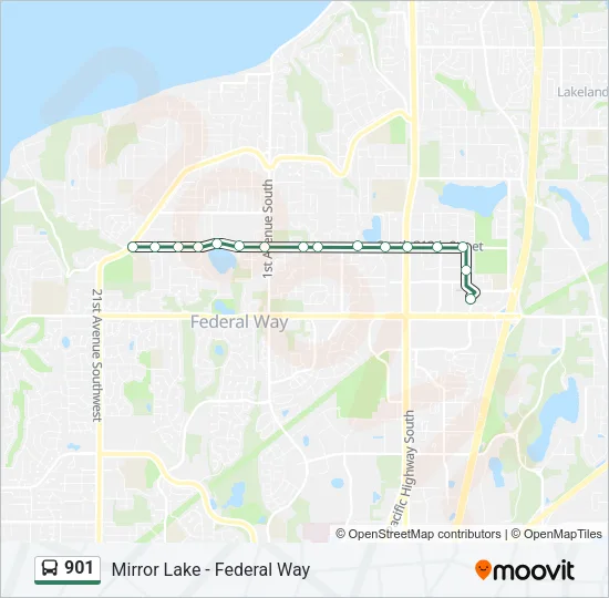 901 Bus Line Map