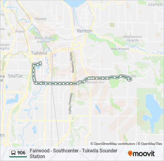 Mapa de 906 de autobús