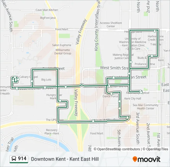 914 Bus Line Map