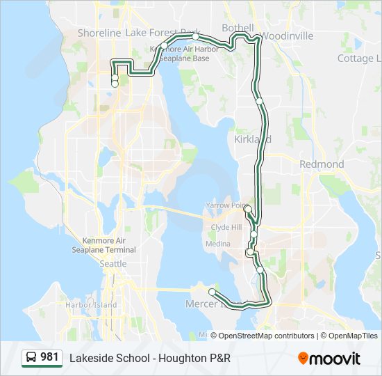 981 bus Line Map