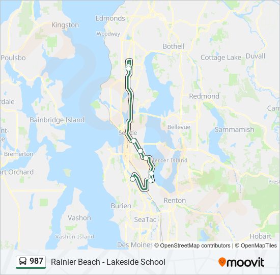 Mapa de 987 de autobús