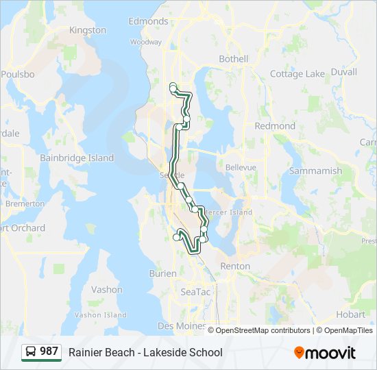 987 bus Line Map