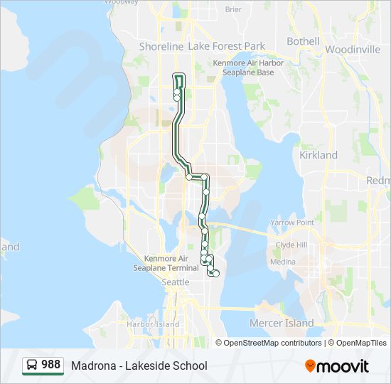 Mapa de 988 de autobús