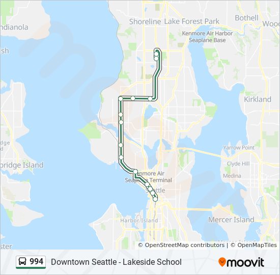 Mapa de 994 de autobús