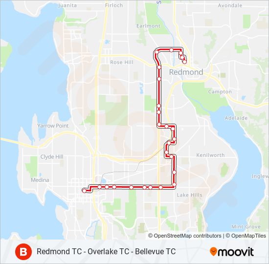 Mapa de B LINE de autobús