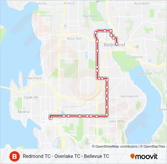B LINE Bus Line Map