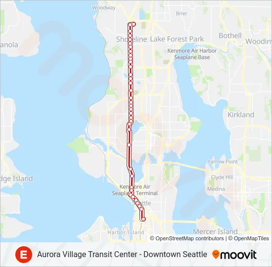 E LINE Bus Line Map