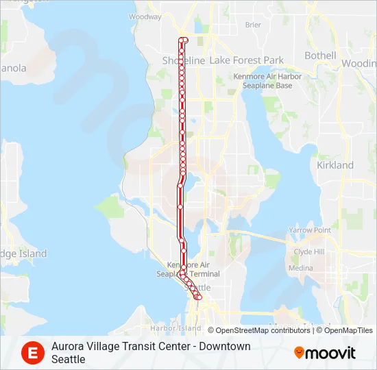 E LINE Bus Line Map