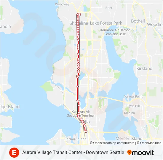 E LINE Bus Line Map