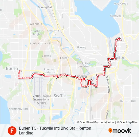 F LINE Bus Line Map