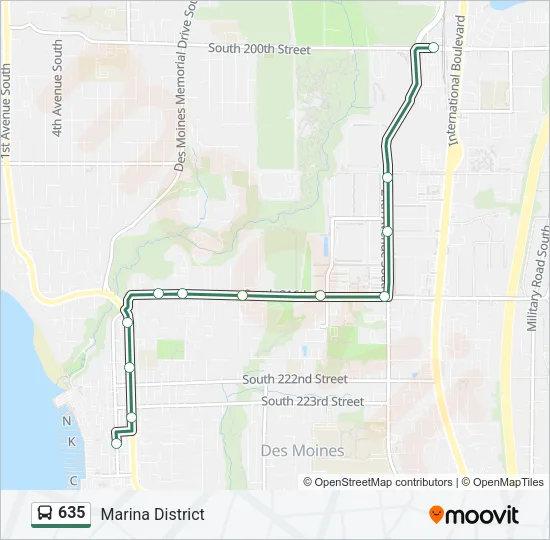 635 Bus Line Map